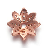10pcs Brass CZ Flower Bead Cap 12x12x4mm DIY Jewelry Making