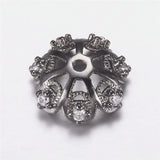 10pcs Brass CZ Flower Bead Caps for Jewelry Making 12x4mm