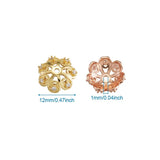 10pcs Brass CZ Flower Bead Caps for Jewelry Making 12x4mm