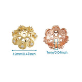 10pcs Brass CZ Multi-Petal Bead Cap Jewelry Findings 12x4mm