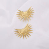 10pcs Brass Palm Leaf Charms Sun Flower Pendant DIY Earrings Necklace Jewelry