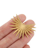 10pcs Brass Palm Leaf Charms Sun Flower Pendant DIY Earrings Necklace Jewelry