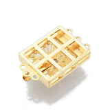 10pcs Brass Pave CZ Box Clasps 3-Strand Multi-Strand 6-Hole for DIY Jewelry