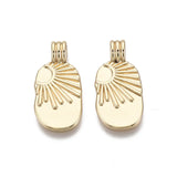 10pcs Oval Brass Earring Charms Real 18K Plated for DIY Bracelet