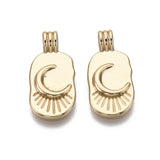 10pcs Oval Brass Earring Charms Real 18K Plated for DIY Bracelet