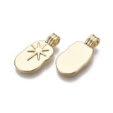 10pcs Oval Brass Earring Charms Real 18K Plated for DIY Bracelet
