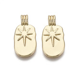 10pcs Oval Brass Earring Charms Real 18K Plated for DIY Bracelet