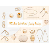10pcs Oval Brass Stud Earring Settings 18K Plated 12mm
