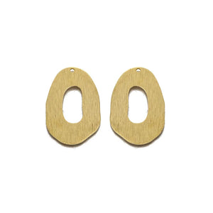10pcs Brass Geometry Oval Hollow Charms for DIY Earring Necklace Making