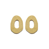 10pcs Brass Geometry Oval Hollow Charms for DIY Earring Necklace Making
