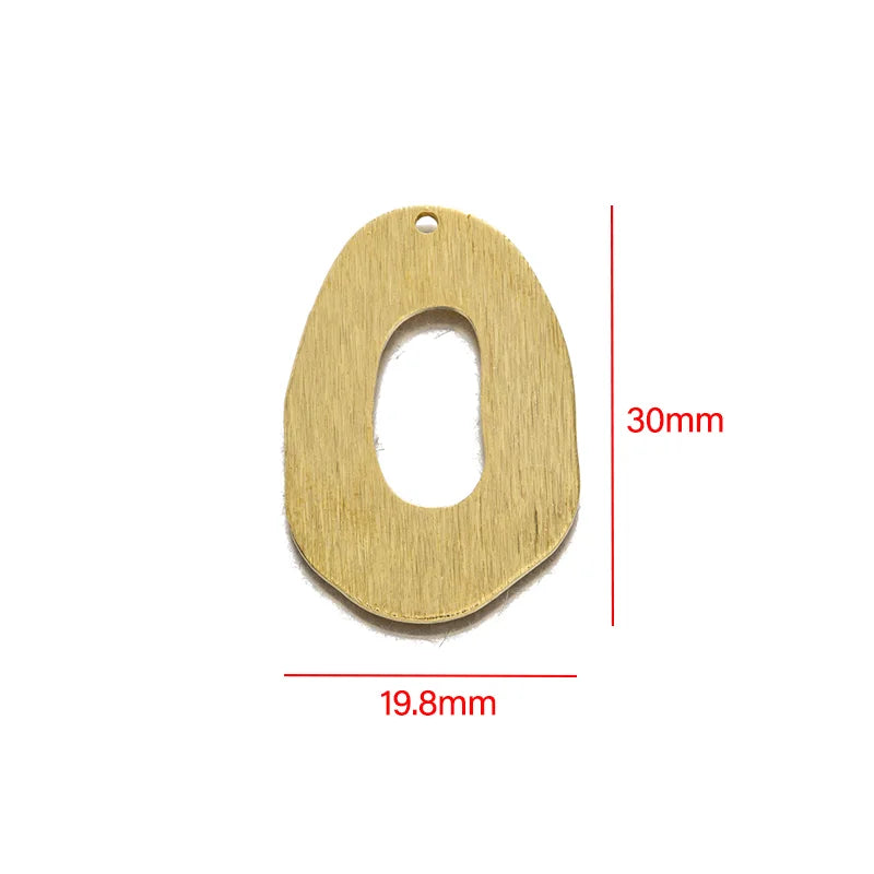 10pcs Brass Geometry Oval Hollow Charms for DIY Earring Necklace Making