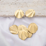 10pcs Brass Textured Shell Charms Wave Fan Shape Leaf Charms Pendant