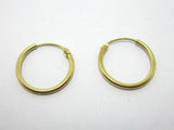 10pcs Brass Earrings Hoops 15x1.5mm Raw Brass Circle Earlobe Findings
