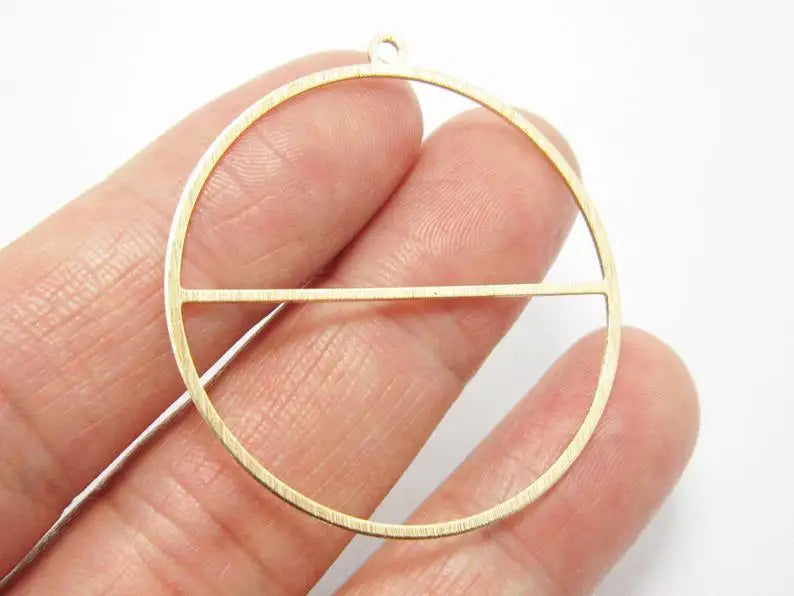 10pcs Textured Round Brass Pendant 41x38x0.6mm Earrings Charms Necklace Charms
