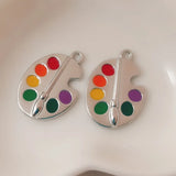 10pcs Artist Palette Charms Tibetan Silver Pendants DIY Craft