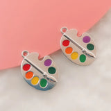 10pcs Artist Palette Charms Tibetan Silver Pendants DIY Craft