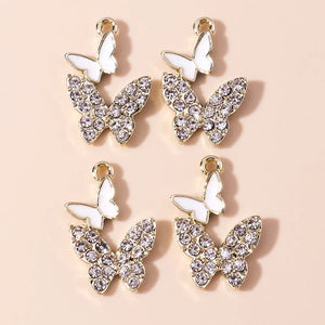 10pcs Clear Crystal Butterfly Charms for DIY