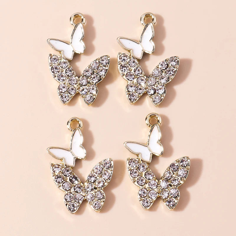 10pcs Clear Crystal Butterfly Charms for DIY
