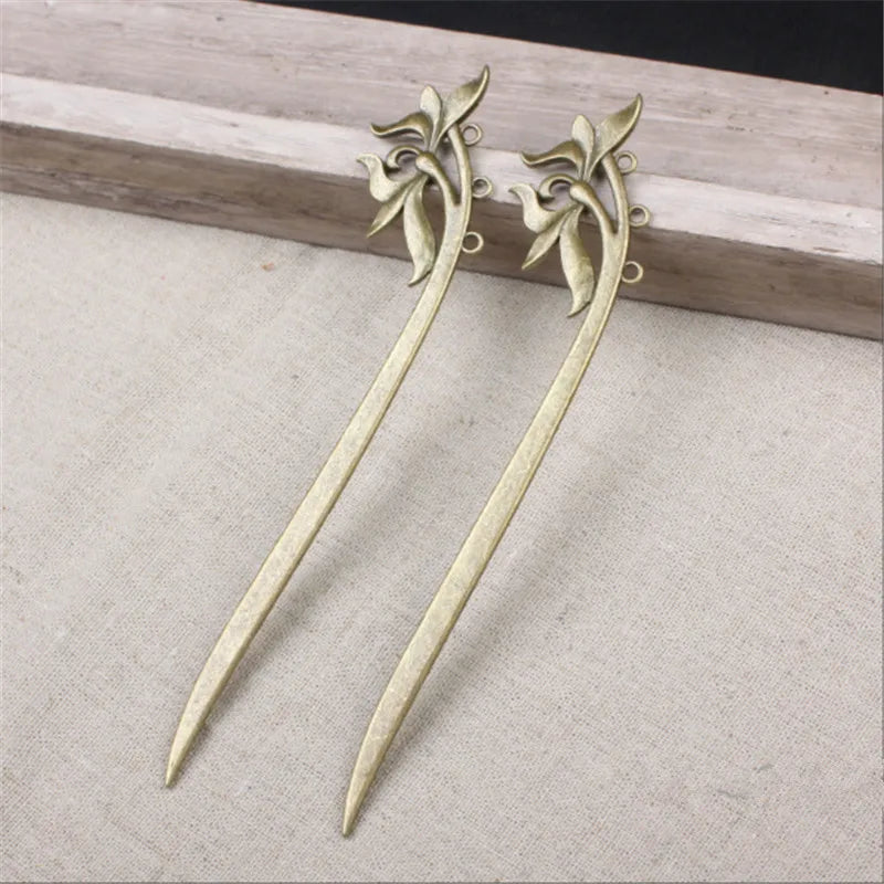 10pcs Bronze Vintage Hair Sticks Headbands For Women Elegance Lady Hairpins