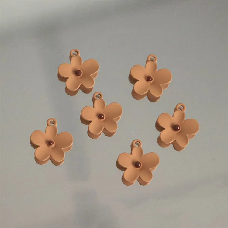 10pcs Brown Flower Pendant Charms for Diy Jewelry Making