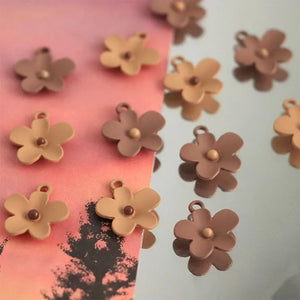 10pcs Brown Flower Pendant Charms for Diy Jewelry Making