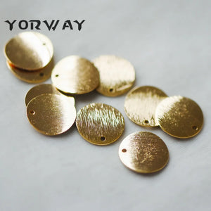 10pcs Brushed Disc Circle Charms 12/ 15/ 18mm Round Coin Charms