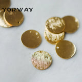 10pcs Brushed Disc Circle Charms 12/ 15/ 18mm Round Coin Charms