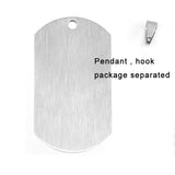10pcs Matte Surface Men's Dogtag Pendant Stainless Steel Necklace
