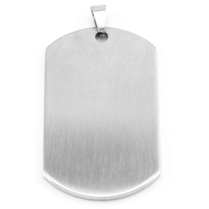 10pcs Matte Surface Men's Dogtag Pendant Stainless Steel Necklace