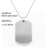 10pcs Matte Surface Men's Dogtag Pendant Stainless Steel Necklace
