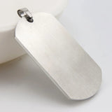 10pcs Matte Surface Men's Dogtag Pendant Stainless Steel Necklace