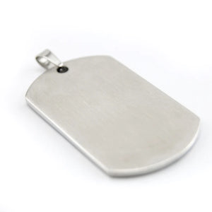 10pcs Matte Surface Men's Dogtag Pendant Stainless Steel Necklace