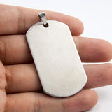 10pcs Matte Surface Men's Dogtag Pendant Stainless Steel Necklace