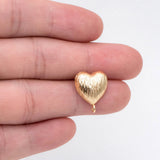 10pcs Brushed Heart Ear Posts Plated Brass Earring Studs