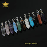 10pcs Assorted Natural Stone Wire Wrapped Point Pendants