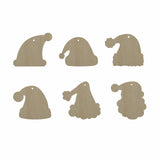 10pcs Unfinished Wooden Christmas Santa Hat Head Cutout Shape For Earrings