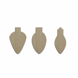 10pcs Wooden Christmas Light Bulb Cutout Shape Earring DIY Accessory