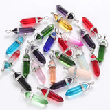 10pcs Purple Crystal Chakra Gem Stone Quartz Pendant for Men Women