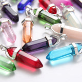 10pcs Purple Crystal Chakra Gem Stone Quartz Pendant for Men Women