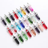 10pcs Purple Crystal Chakra Gem Stone Quartz Pendant for Men Women