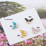 10pcs Butterfly Alice Girl Rabbit Charms Bracelets Making Drop Oil Metal Enamel