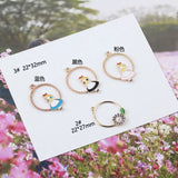 10pcs Butterfly Alice Girl Rabbit Charms Bracelets Making Drop Oil Metal Enamel