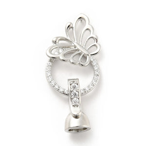 10 Butterfly Clasps CZ Brass Fold Over Clasps DIY Jewelry Making