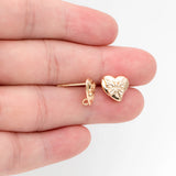 10pcs Butterfly Heart Earring, Plated Brass Stud Earrings for DIY