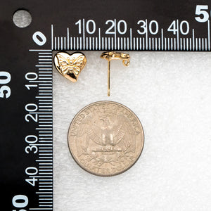 10pcs Butterfly Heart Earring, Plated Brass Stud Earrings for DIY