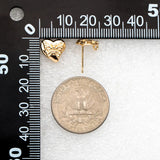 10pcs Butterfly Heart Earring, Plated Brass Stud Earrings for DIY