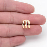 10pcs CZ Paved Adjustable Ear Cuffs, Plated Brass Earwire Earring Clips