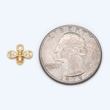 10pcs CZ Paved Bee Charm 10x8mm, 18K Plated Brass