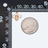 10pcs CZ Paved Bee Charm 13x14mm, 18K Plated Brass, Jewelry Making