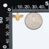 10pcs CZ Paved Bee Charm, 18K Plated Brass, Honeybee Pendants